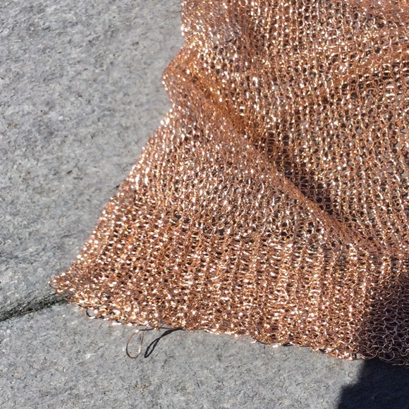 Bathing Suit Mesh Skirt Cover-Up, Bronze Colored, drawstring - Picture 7 of 7